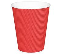Fiesta Recyclable Hot Cups Ripple Wall Red - 340ml (12oz) (Box 500)