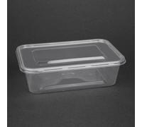 Fiesta Recyclable Plastic Microwavable Containers with Lid Medium 650ml (Pack of