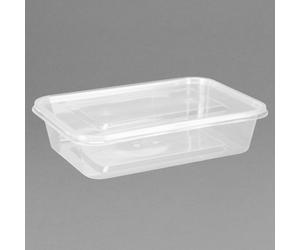 Fiesta Recyclable Plastic Microwavable Containers with Lid Small 500ml (Pack of