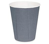 Fiesta Recyclable Hot Cups Ripple Wall Charcoal - 228ml (8oz) (Box 500)
