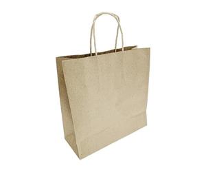 Fiesta Recyclable Twist Handle Paper Bag Brown, Small, Pack 250 | Fits standard takeaway containers securely, providing a commercial-grade carrying solution for cafes and retail.