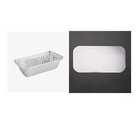 Fiesta Recyclable White Lid for CD951 (Pack 500) & Fiesta Recyclable Rectangular Foil Container - 688ml 200x109mm (Pack 500)