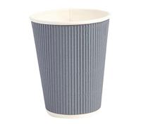 Fiesta Ripple Wall Disposable Coffee Cups 340ml, Charcoal, Pack of 25