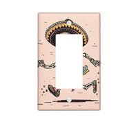 Fiesta Skeleton Light Switch Cover Plates/Outlet Covers, Festive Beige Seasonal Decor, Retro Style for Home Accents, Thermoplastic Wall Plates, Standard Size Single Rocker