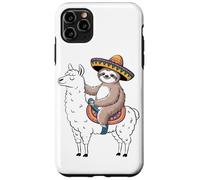 Fiesta Sloth Sombrero Riding Motivation Love Llama Case for iPhone 11 Pro Max
