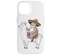 Fiesta Sloth Sombrero Riding Motivation Love Llama Case for iPhone 14