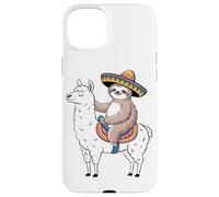 Fiesta Sloth Sombrero Riding Motivation Love Llama Case for iPhone 15 Plus