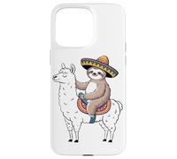 Fiesta Sloth Sombrero Riding Motivation Love Llama Case for iPhone 15 Pro Max