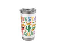 Fiesta Squad Cute Cactus Chili Frog Cinco De Mayo Party Crew Stainless Steel Insulated Tumbler