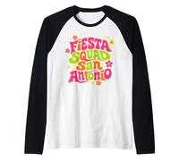 Fiesta Squad San Antonio Texas Cinco De Mayo Groovy Style Raglan Baseball Tee
