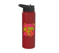 Fiesta Squad San Antonio Texas Cinco De Mayo Groovy Style Stainless Steel Insulated Water Bottle