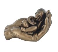 Fiesta Studios A Little Handful, Cold Cast Bronze Baby Sculpture - Love is Blue Collection