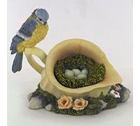Fiesta Studios Blue Tit on a Jug Ornament Original Collectable Figurine by Barrie Gittens - 8.5cm