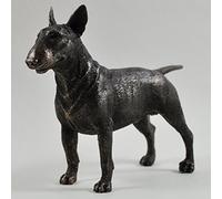 Fiesta Studios Bull Terrier Dog Small Cold Cast Bronze Statue Sculpture Pets Gift Idea H11.5cm