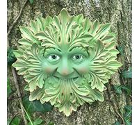 Fiesta Studios Green Foliate - Green Man Garden Sculpture Wall Art - Greenmen by David Lawrence (H12.5cm)