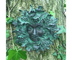 Fiesta Studios Green Spirit Dark Greenman Decorative Garden Wall Plaque. 13cm