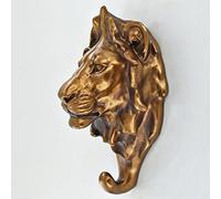Fiesta Studios Lion Head Coat Hook, Decorative Wall Accessory Painted Antique Bronze Finish H21cm