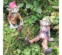 Fiesta Studios Pixies Sat Down Magical Mystery Garden Decor Figurines Elf & Fairy Children Set of 2 Height: 12cm