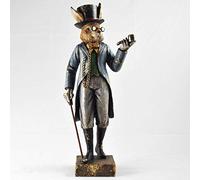Fiesta Studios Rabbit with Pipe Statue Vintage Clothing Style Unique Novelty Decor Steampunk Fantasy Dapper Animals H28cm