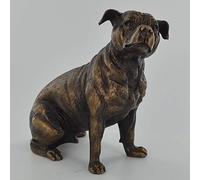 Fiesta Studios Staffordshire Bull Terrier Bronze Effect Statue Home Decor Pet Gift Ideas H15cm