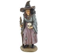 Fiesta Studios Witch Holding Skull Painted Figurine, Old Crone, Macbeth Witches