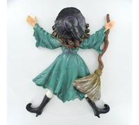 Fiesta Studios Witch Splat Wall Plaque, Teal Green Dress, Wall Hanging Decoration