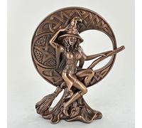 Fiesta Studios Witch with Celtic Moon, Bronze Ornament. H17cm