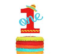 Fiesta Uno One Cake Topper Taco Mini Sombrero Hat 1st Birthday Cake Decorations for Mexican Fiesta Theme Boys Girls One Year Old Birthday Party Supplies Decorations