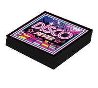 FIESTAS GUIRCA | 12 Disposable Disco Fever Napkins (16 x 16 cm) - Table Decoration for Graduation Parties and Celebrations - Ideal for Events and Retro Parties - Multicoloured