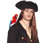 FIESTAS GUIRCA 12" Elastic Shoulder Parrot - Realistic Pirate Costume Accessory, Vibrant Colors, Adjustable Fit, Perfect for Halloween, Themed Parties, and Cosplay