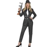 Fiestas Guirca Mob Gangster Fancy Dress Costume Adult Women Size 14-16