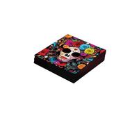 FIESTAS GUIRCA | 20 Catrina Disposable Napkins (6.3x6.3 in) - Table Decoration for Halloween Parties and Mexican Festivities - Ideal for Spooky Events - Multicoloured
