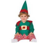FIESTAS GUIRCA 42528 Dwarf Gnome Elf Costume Child 12/24 Months, Green and Red, 12-24 MESI