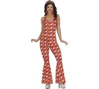 FIESTAS GUIRCA 70s Disco Girl Fancy Dress Women - 60s Bell Bottoms Jumpsuit - Hippie Fancy Dress Costumes for Women Size M 10-12