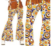 FIESTAS GUIRCA | 70's Multicolour Trousers (38-40/M) - Fancy Dress Accessory for 70s Themed Parties and Carnival - Ideal for Adult Women - Retro and Vintage Style - Multicolour