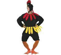 FIESTAS GUIRCA 80604 Adult Rooster Costume - Black Feathered Outfit for Men - Size Large, High-Quality, Fun and Comfortable Fancy Dress for Halloween and Themed Parties