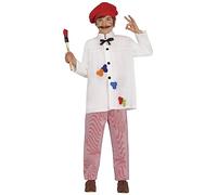 FIESTAS GUIRCA 81106 Genie Painter Costume, Red/White, 7-9 años
