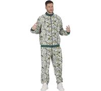 FIESTAS GUIRCA 90s Hot Shot Dollar Bills Tracksuit Mens Fancy Dress Costume - 80s Hip Hop Shell Suit Fancy Dress Men Size M 38-40