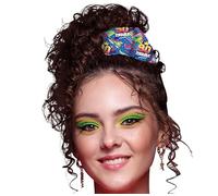 FIESTAS GUIRCA | 90s Multicolour Hair Tie - Hair Accessory for Disco Party and 90s Fancy Dress - Ideal for Adult Women at Retro Style Celebrations and Events - Multicolour
