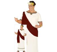 FIESTAS GUIRCA | Adult Augustus Fancy Dress (16.5-44/L) - Cape and Tunic for Men - Roman Emperor and Greek Costumes for Themed Events - Historical and Mythology Outfits - Burgundy and Beige