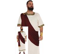 FIESTAS GUIRCA | Adult Augustus Fancy Dress (46-48/XXL) - Cape and Tunic for Men - Roman and Greek Emperor Costumes for Themed Events - Historical and Mythology Outfits - Burgundy and Beige