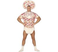 FIESTAS GUIRCA | Adult Baby Costume Man - Multicolour Bonnet & Bib for
