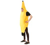 FIESTAS GUIRCA | Adult Banana Costume (42-44/L) - Fun Outfit for Stag Parties and Fruit-Themed Celebrations - Unisex Costumes for Carnival, Halloween, and Events - Silver