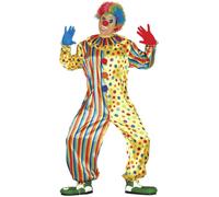 FIESTAS GUIRCA | Adult Clown Costume Man - Multicoloured Jumpsuit for