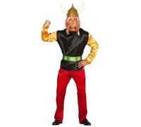 FIESTAS GUIRCA | Adult Gaul Warrior Fancy Dress Costume (38-40/M) - Jacket, Belt and Trousers - Period and Adventure Costumes for Halloween, Carnival and Themed Parties - Ideal for Men - Black and Red