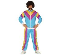 FIESTAS GUIRCA | Adult Male Gymnast Fancy Dress (16.5-44/L) - Jacket and Trousers - 80s Sports Costumes for Parties and Events - Ideal for Celebrations and Carnival - Blue and Purple