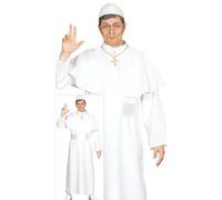 FIESTAS GUIRCA | Adult Pope Fancy Dress Costume (44-46/XL) - Includes Cape, Belt, Mitre and Cassock - Religious Costumes for Parties, Carnival and Halloween - Ideal for Men - White