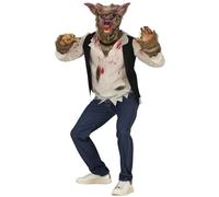 FIESTAS GUIRCA Adult Werewolf Costume Man - Mask and Shirt Set
