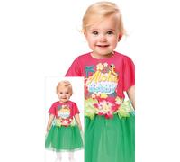 FIESTAS GUIRCA Aloha Baby Fancy Dress Costume - Pink & Green Hawaiian Summer Outfit for Girls with Tutu - Tropical Beach Vacation Toddler Girls Fancy Dress - Baby Girls Age 12-18 Months