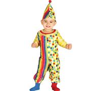 FIESTAS GUIRCA | Baby Clown Fancy Dress Costume (18-24 Months) - Includes Hat and Jumpsuit - Circus Costumes for Halloween and Children's Parties - Ideal for Unisex Babies - Multicoloured